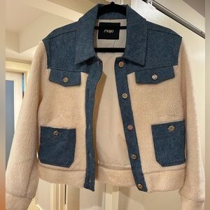 Maje Denim and Sherpa Jacket